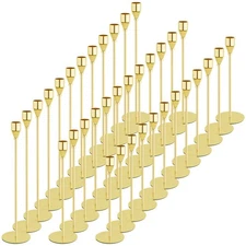 Gold Candlestick Holder Set of 36 for Taper Candles, Decorative Candle Holder...