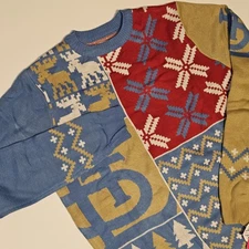 FOCO St. Louis Cardinals Light Blue Retro Ugly Christmas Sweater Mens Medium MLB