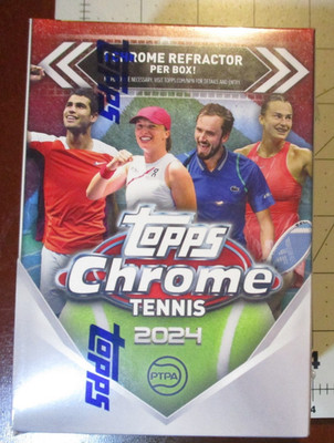 2024 TOPPS CHROME TENNIS 7-Pack Blaster Box SEALED Djokovic Alcaraz trading card