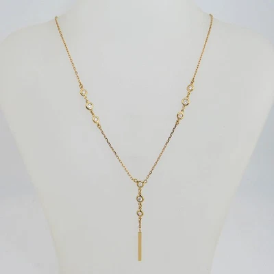 Y-Collier / Kette mit ca. 0,50ct F-vvs Brillant in 750/18K Rosegold - Bild 1 von 4