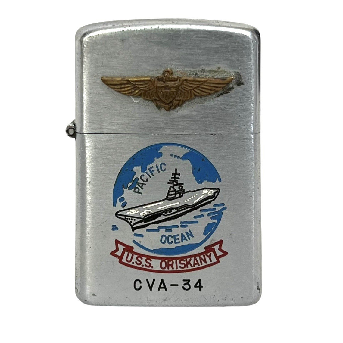 Vtg USS Oriskany CVA34 Lighter Penguin Japan Navy Vietnam Era