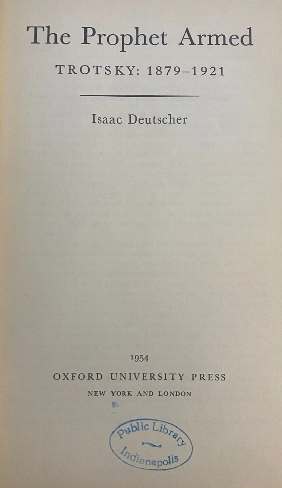 THE PROPHET ARMED TROTSKY: 1879-1921 by Isaac Deutscher 1954 - Image 3 of 4