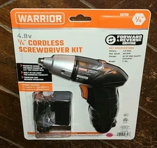 Warrior 1/4" Cordless Screwdriver Kit with 4.8V Lithium-Ion Battery #59758