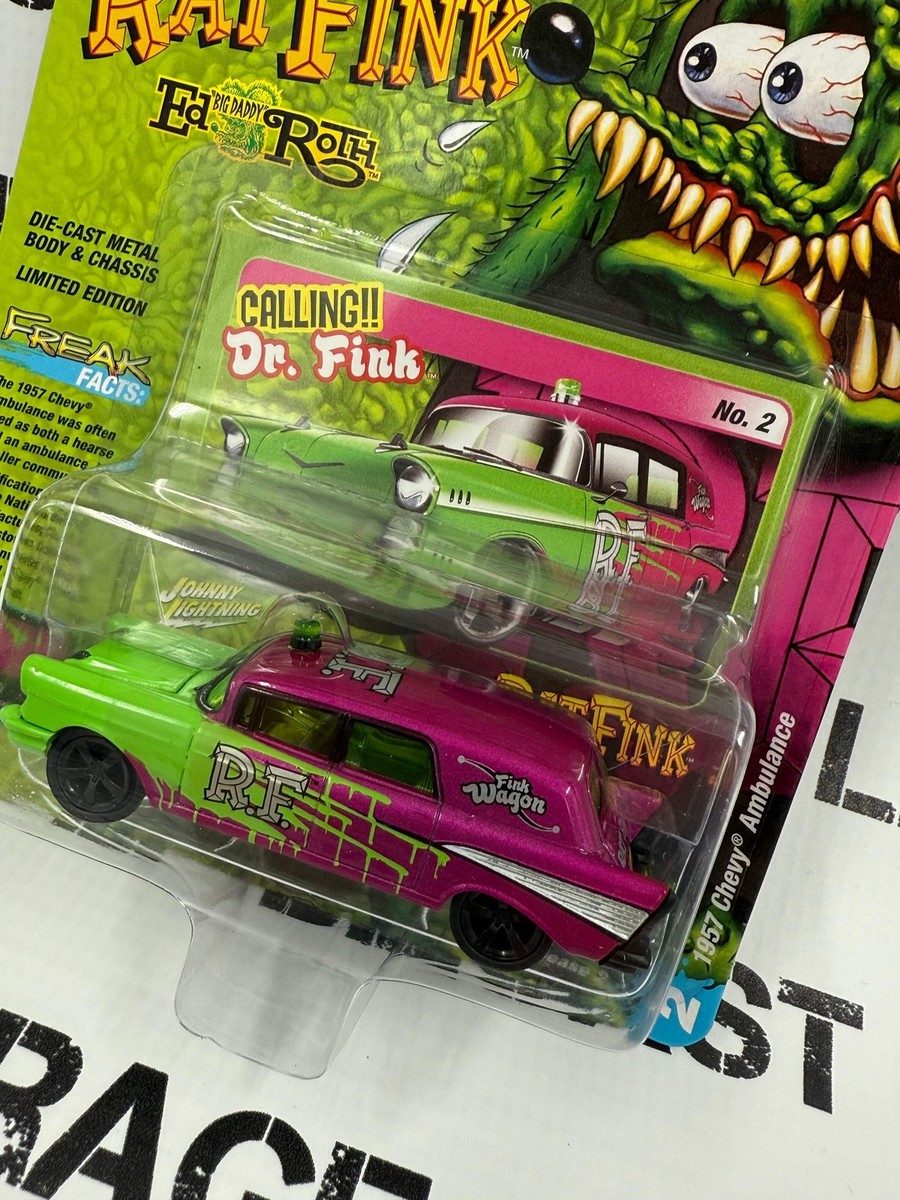 JOHNNY LIGHTNING 1957 Chevy Ambulance Rat Fink Dr. Fink 1:64