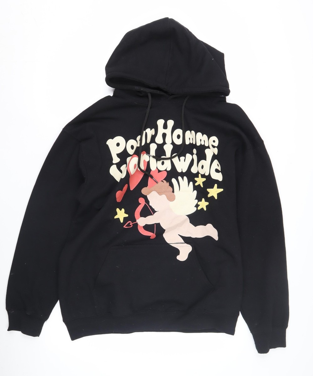 Trendy Black Men's Cupid Hoodie - Love Print, Size S | eBay