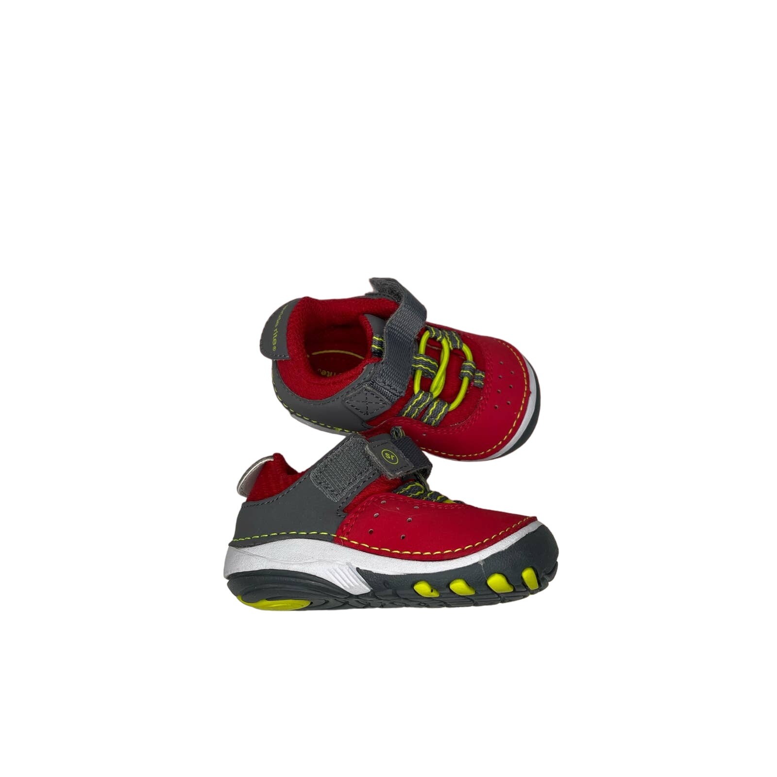 Stride Rite Amos Sneaker Baby Boy size 3 Red and Gray Casual
