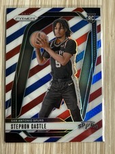 Stephon Castle 2024-25 Panini Prizm Red White Blue #234 SA Spurs Rookie Card RC. rookie card picture
