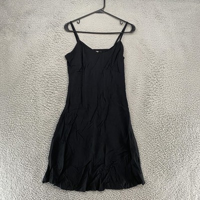 Uniqlo Slip Dress Womens XS Black Capsule Fit Flare Knee Length Minimalist  | eBay