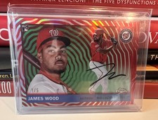 2025 Topps Chrome Platinum James Wood RED Vibrations Refractor 1/5 RC #367