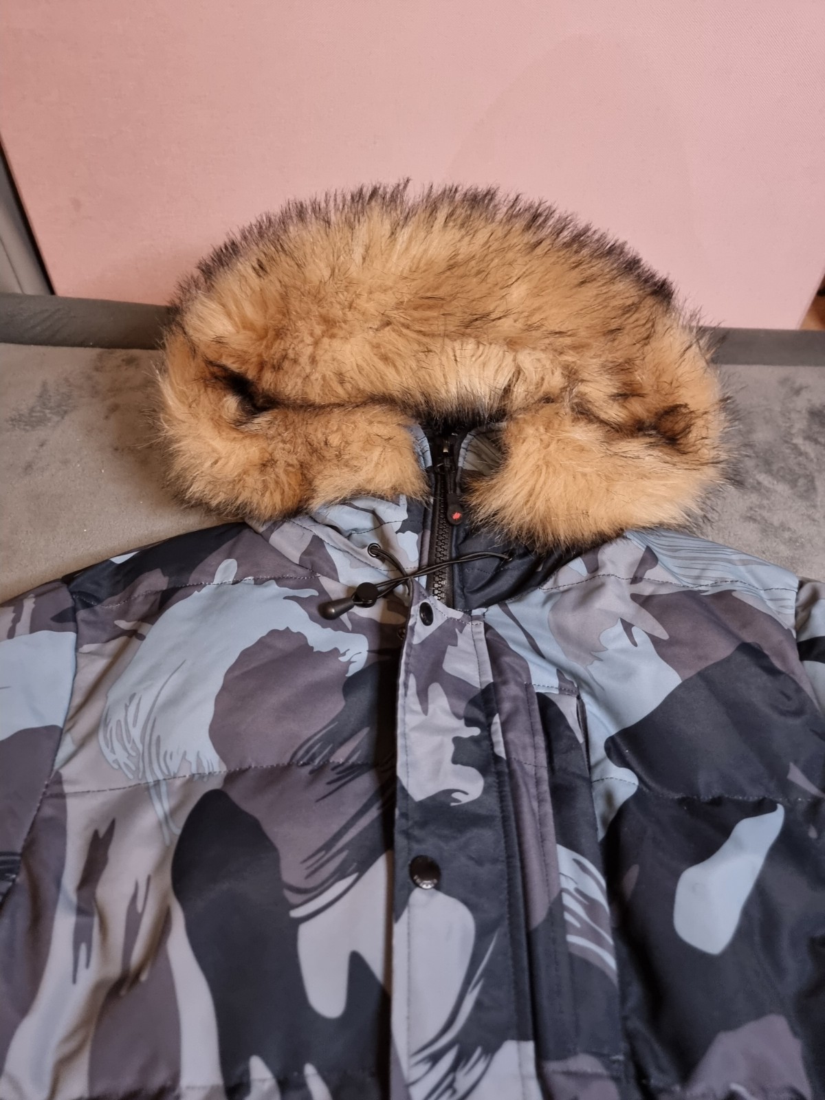 Zavetti Canada - Oshawa - Blue Camo - Parka Puffer Jacket | Removable Fur - M image 3