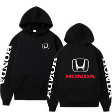 Honda Racing Men's Black Hoodie, Stylish Men's Sweatshirt, Sporty Women's Street