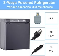 Smad 3 way 12V/110V/Gas Silent RV Refrigerator fridge Camper Cabin Absorption