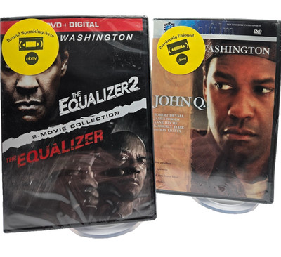The Equalizer 1 & 2 (2014, 2018)  w/Bonus John Q (2002) Denzel Washington (DVD)