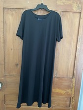 Susan Graver Style Black Knit Dress Short Sleeve Large Women’s