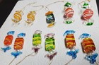 11 Vintage Art GLASS HARD CANDY Murano-Style Christmas Ornaments Wrapped Candies — photo 4