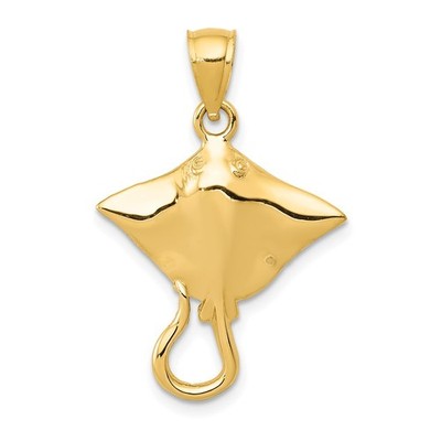 10K Gelbgold Stachelrochen Anhänger L-27mm, 1,19gm perfektes Geschenk für sie