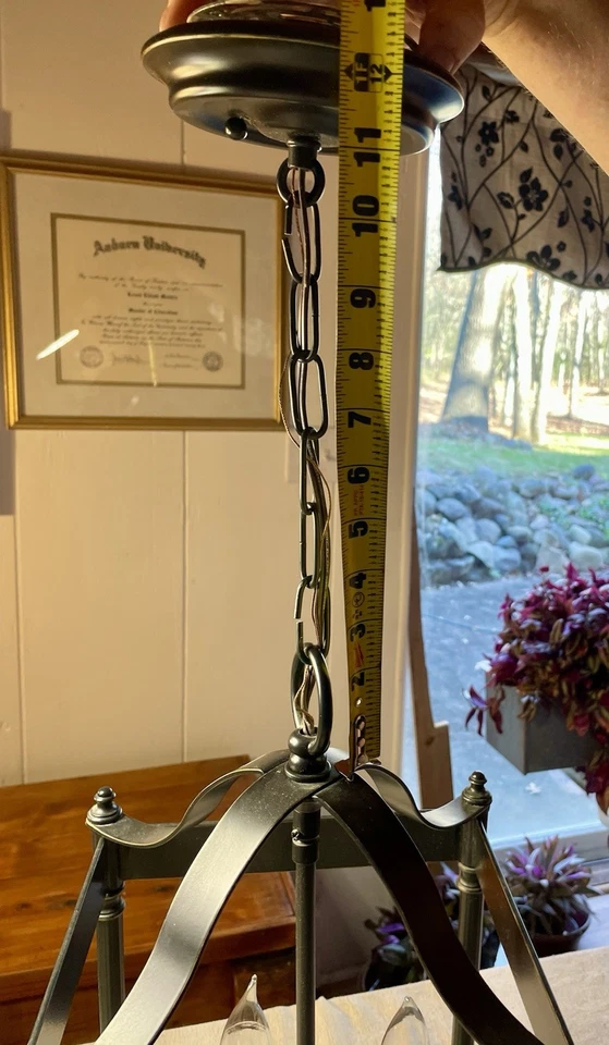 4 Bulb Oil Rubbed Bronze Chandelier Light Fixture Hanging Lantern Lighting - Image 3 of 4