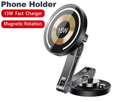Magnetic Wireless Car Charger Phone Mount Fast Charging Rotating Holder