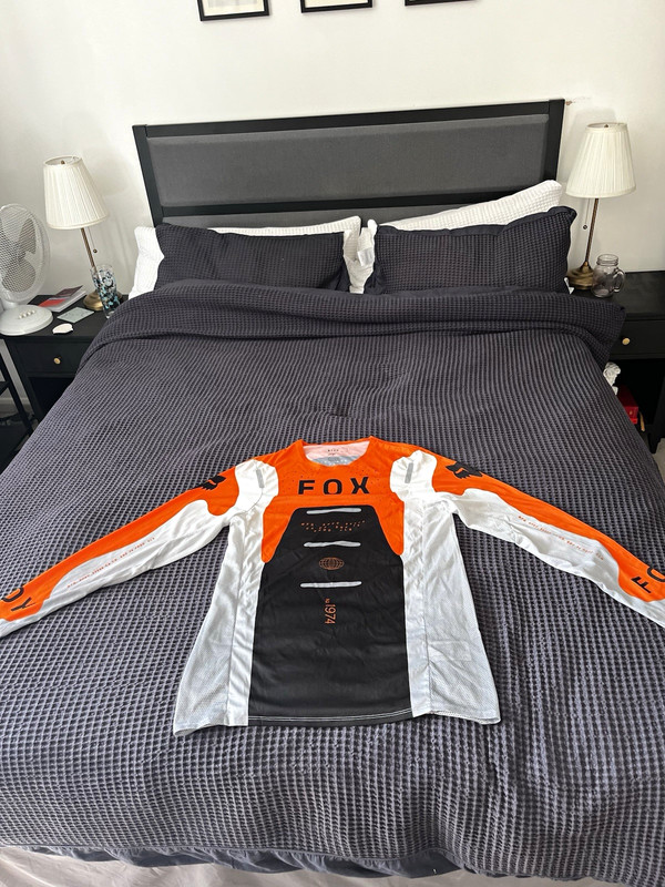 Fox Flexair Men's Long Sleeve Cycling Jersey L Orange/White/Black Breathable