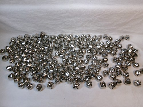 Lot of 215 Silver Tone Metal Small Jingle Bells