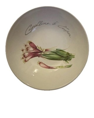VALORIHOME IItalian Hand Painted Ceramic Bowl   Cipolime Di Tropea  8.5 