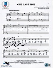 ARIANA GRANDE AUTOGRAPH SIGNED SHEET MUSIC ONE LAST TIME WICKED BECKETT BAS