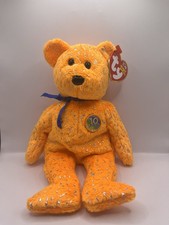 Ty Beanie Babies “Decade” the Orange Teddy Bear 10th Anniversary 2003
