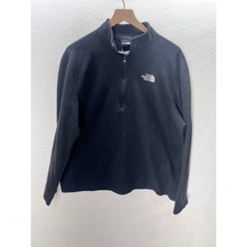 The North Face Quarter Zip Fleece Mens XL Black Excellent Pullover Sweater 3448