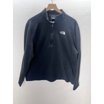 The North Face Quarter Zip Fleece Mens XL Black Excellent Pullover Sweater 3448