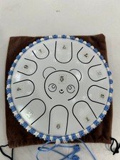 White 7-Inch 11-Note Steel Tongue Drum with Safety Rope - In Stock