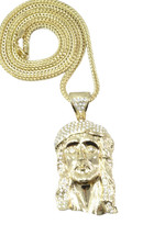 Hip Hop Gold Jesus Pendant Franco Chain 36 Inch 08