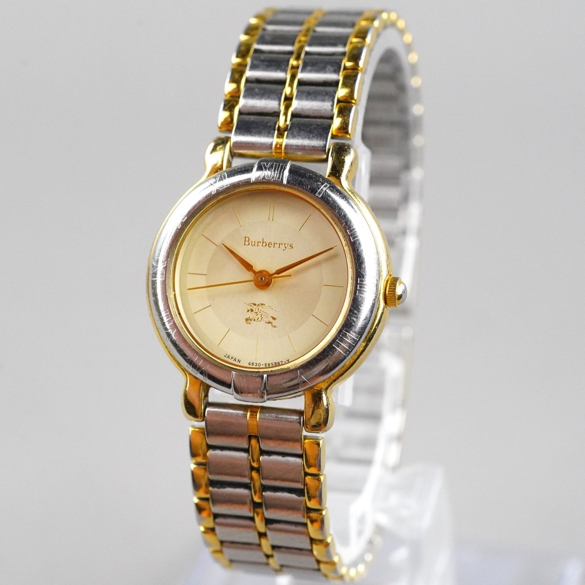 Burberry Vintage Women's Watch 4630-E60809 Gold 24mm New Battery