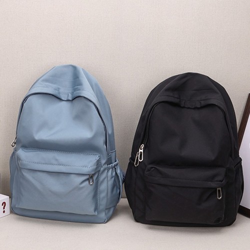 Smooth Zipper Large Capacity Solid Casual Backpack Bag for Teen Girl Student