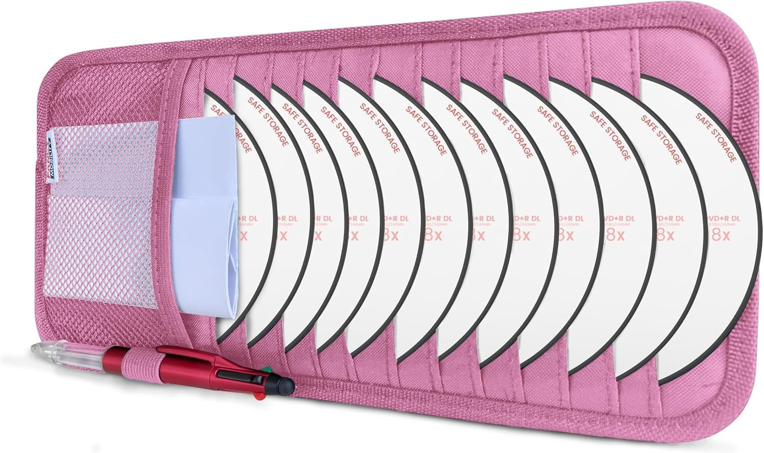 CD Case Holder Car Sun Visor Organizer 12 CD DVD Storage Mes