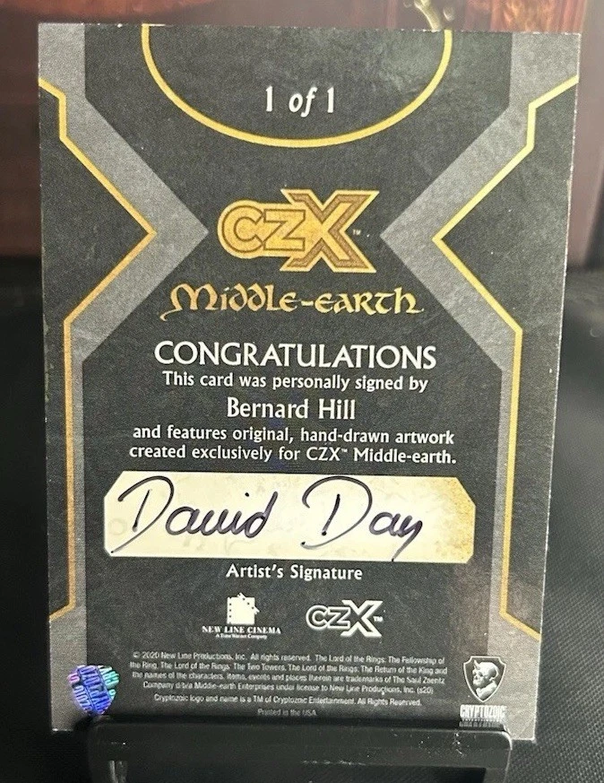 2022 Cryptozoic CZX Middle Earth Sketch Day Autograph Bernard Hill as Theoden - Image 2 of 2