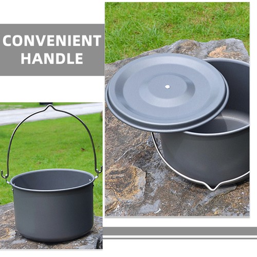 Open Fire Cooking Equipment Camping Cookware Pot Coffee Aluminum - Picture 4 of 12