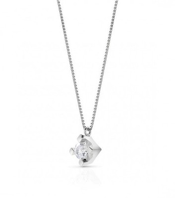 Damen Glühwürmchen Schmuck Halskette in Weißgold und Diamant PLGL010SI