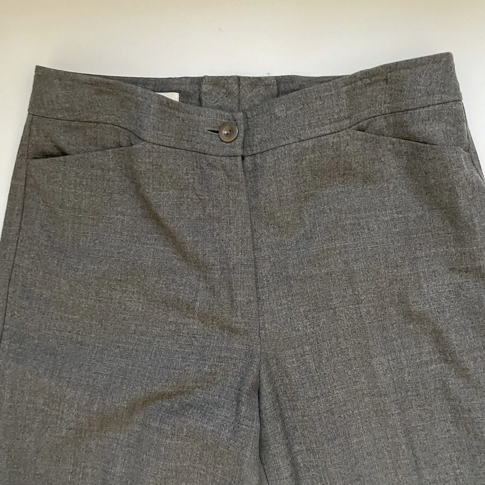 Escada Women's Wool Gray Flat front Pants Trousers Size 38 - Image 2 of 4