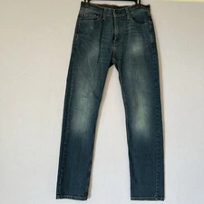Levis Jeans Men 30x32(30x31) Blue 505 Regular Fit Straight Leg Medium Wash