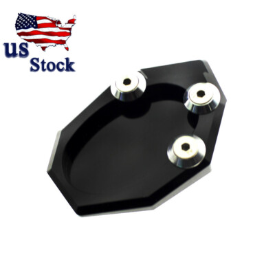 CNC Black Kickstand Side Stand Extension Plate Pad For VERSYS 650