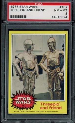 1977 Topps Star Wars #187 Threepio and friend — PSA 8