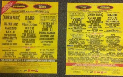 READING & LEEDS FESTIVAL 2003 ORIGINAL ADVERT metallica linkin park blur elbow *
