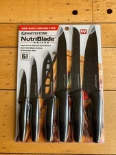6PC Granitestone Nutriblade Knives (As Seen on TV) (7665QN) New Sealed