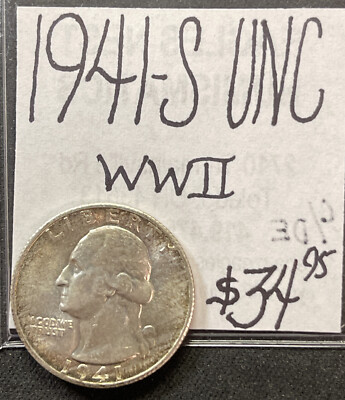 トゥーン　3コン 1941-S Washington Quarter (UNC) WWII Era Coin ENN Coin & Cards | eBay