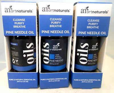 LOT OF 3: Art Naturals Essential Oils .50fl oz (15ml) Pine Needle Oil  Pure&Natu