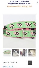 Preppy dog collar with adorable cows   NWT 