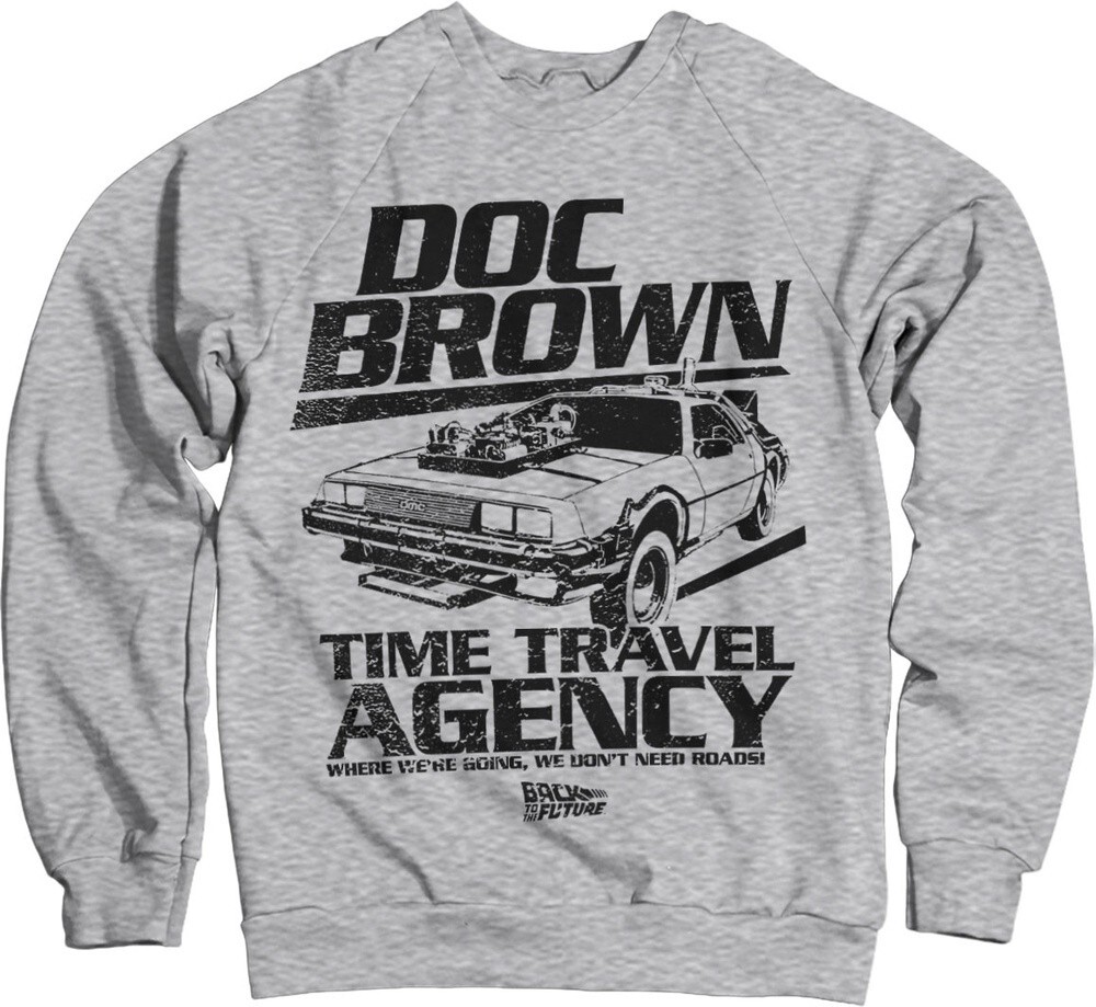 Толстовка Doc Brown Time Travel Agency Назад в будущее Вересково-серая