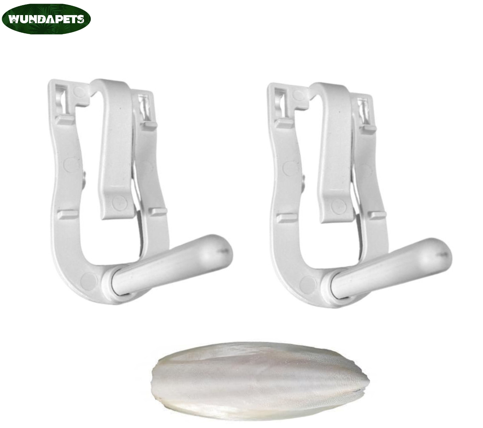 2 PACK WUNDAPETS PLASTIC CUTTLEBONE HOLDER W/ PERCH SMALL BIRD BUDGIE COCKATIEL