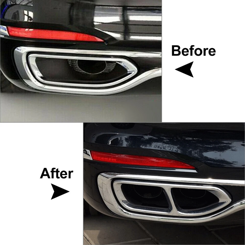 2x Tail Muffler Exhaust Pipe Output Cover Trim Fits BMW 7 Series G11 G12 2016-18 - image 2 of 4