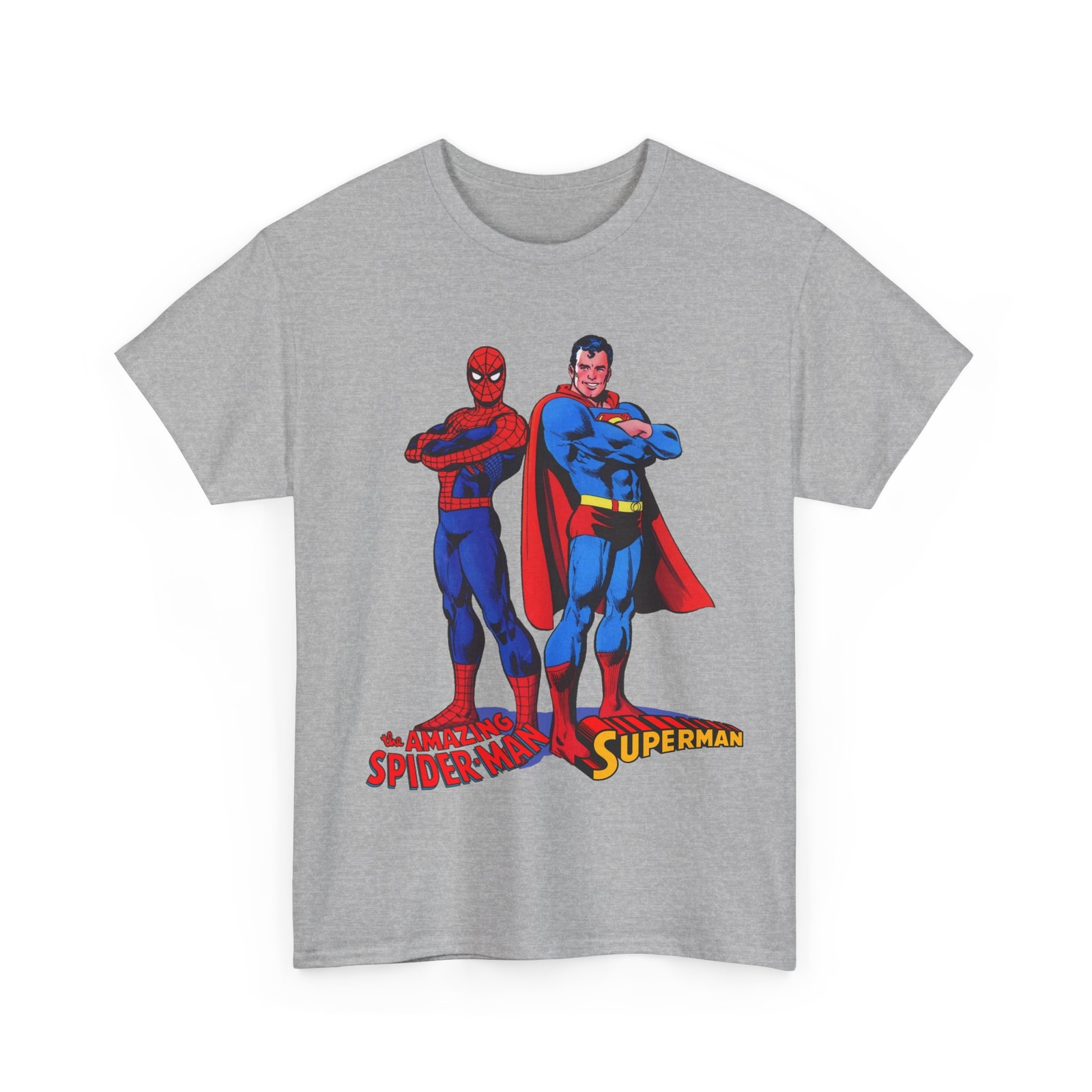 Camiseta Amazing Spider-man & Superman - Equipo DC Comics y Marvel Años 70